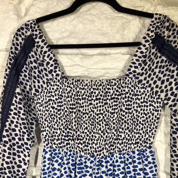 Foxiedox long sleeve blue pattern dress - Picture 4 of 8